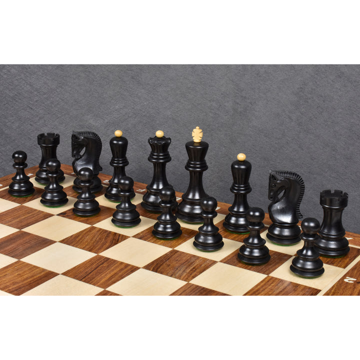 3.9" Russian Zagreb 59' Series Chess Set- Chess Pieces Only - Weighted Ebonised wood - Warehouse Clearance - USA Shipping Only