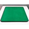 Protective green felt backing on the underside of a solid wood chess board.