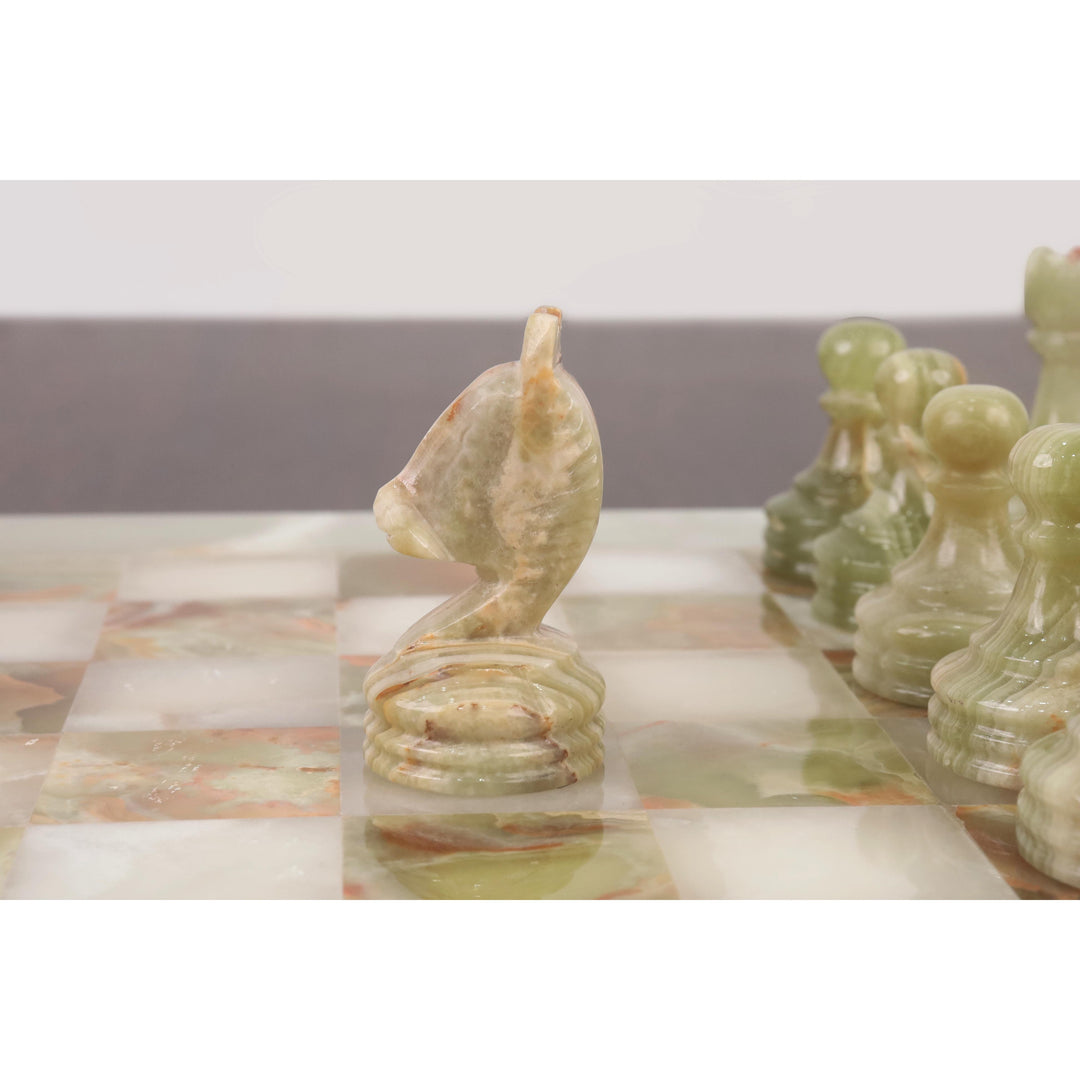 Onyx Marble & Stone Chess Pieces & Board Combo Set - 15" - Handcrafted Chess Set - Warehouse Clearance - Europe Shipping Only