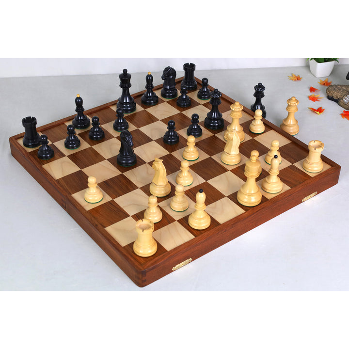 1950s' Fischer Dubrovnik Combo Chess Set with Folding Golden Rosewood & Maple Chess Board