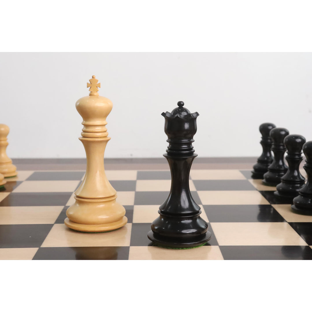 Combo de la série Goliath Jeu d'échecs de luxe Staunton - Pièces en bois d'ébène avec planche et boîte