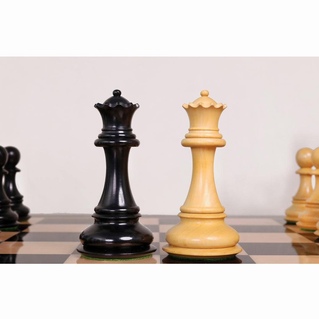 Combo of 6.3" Jumbo Pro Staunton Luxury Triple Weighted Chess Set with 26" Ebony & Maple Wood Chess Board