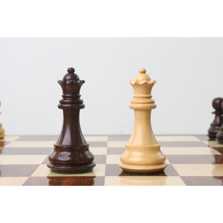 Slightly Imperfect 3.9" Professional Staunton Chess Set- Chess Pieces Only - Weighted Rosewood & Boxwood