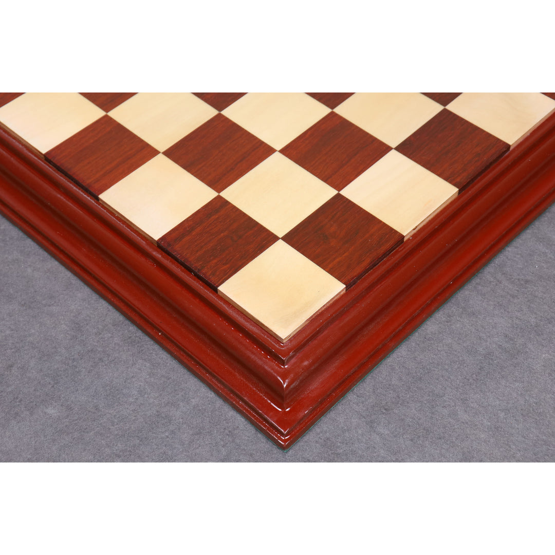 21" Bud Rosewood & Maple Wood Luxury Chessboard with Carved Border- 57 mm Square - Warehouse Clearance - USA Shipping Only