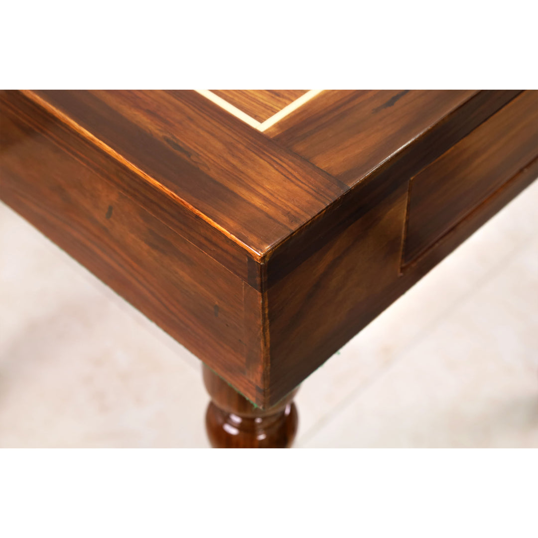 Slightly Imperfect 23" Tournament Chess Table with Drawers - Golden Rosewood & Maple