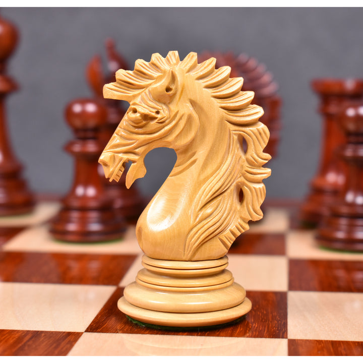 4.6" Mogul Staunton Luxury Chess Set- Chess Pieces Only - Triple Weighted Bud Rose Wood