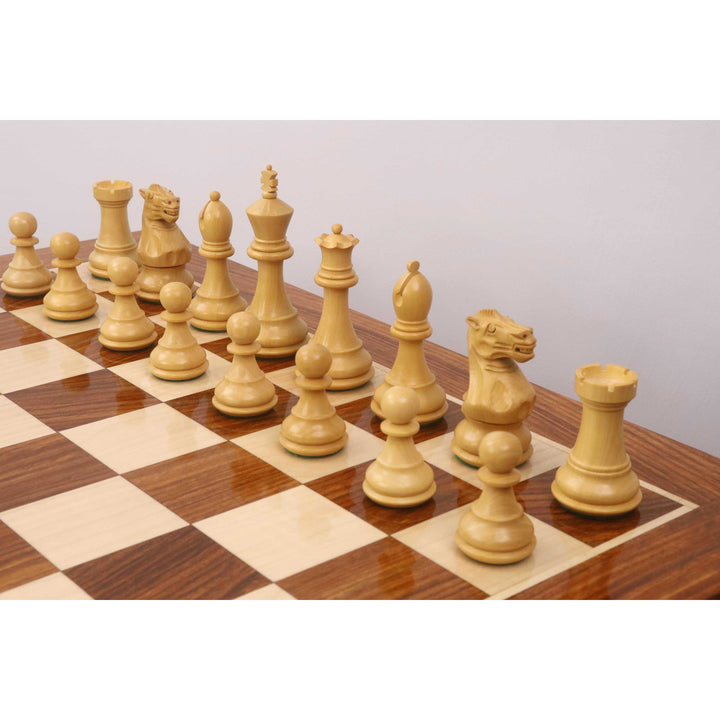 20" Monarch Series Wooden Chess Table with 3.6" Staunton Chess Pieces