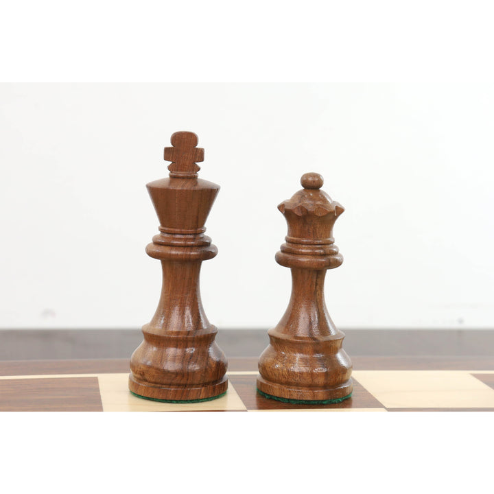 Slightly Imperfect 3.9" Tournament Chess Set- Chess Pieces Only - Golden Rosewood with Extra Queens