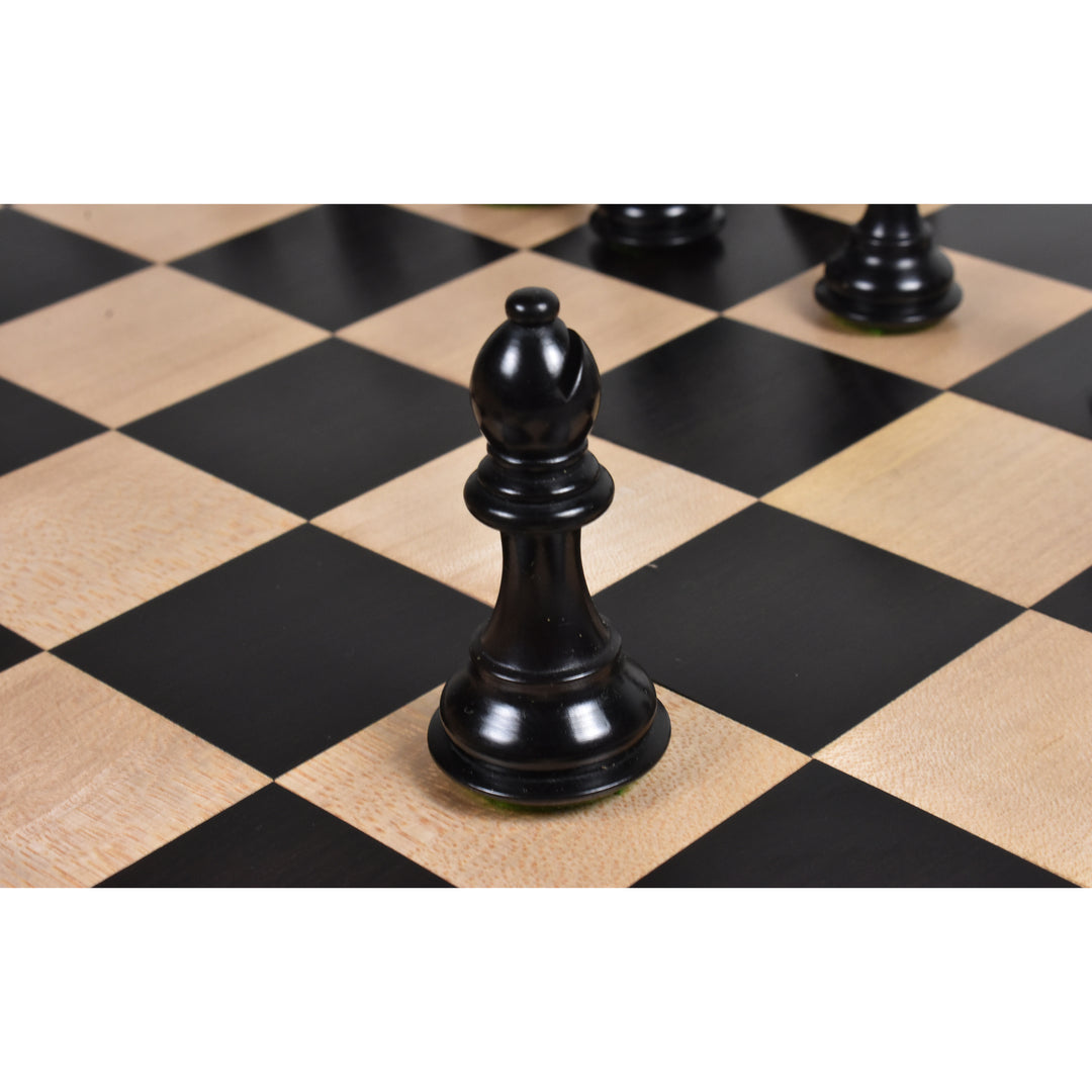 Fierce Knight Staunton Chess Set- Chess Pieces Only - Weighted Boxwood - 3.5" Extra Queens