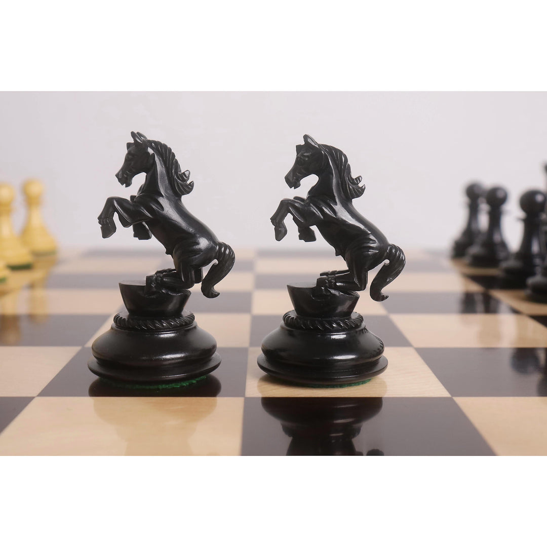 4.5" Incitatus Luxury Staunton Chess Set – Chess Pieces Only - Triple Weighted - Ebony Wood