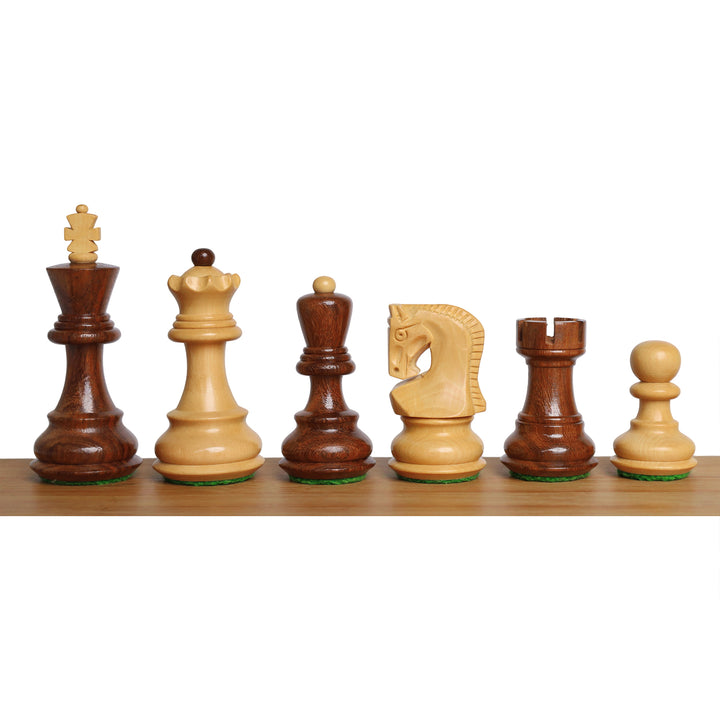 3.1" Russian Zagreb Gift Chess Set Combo - Pieces in Golden Rosewood with 17" Board & Storage Case