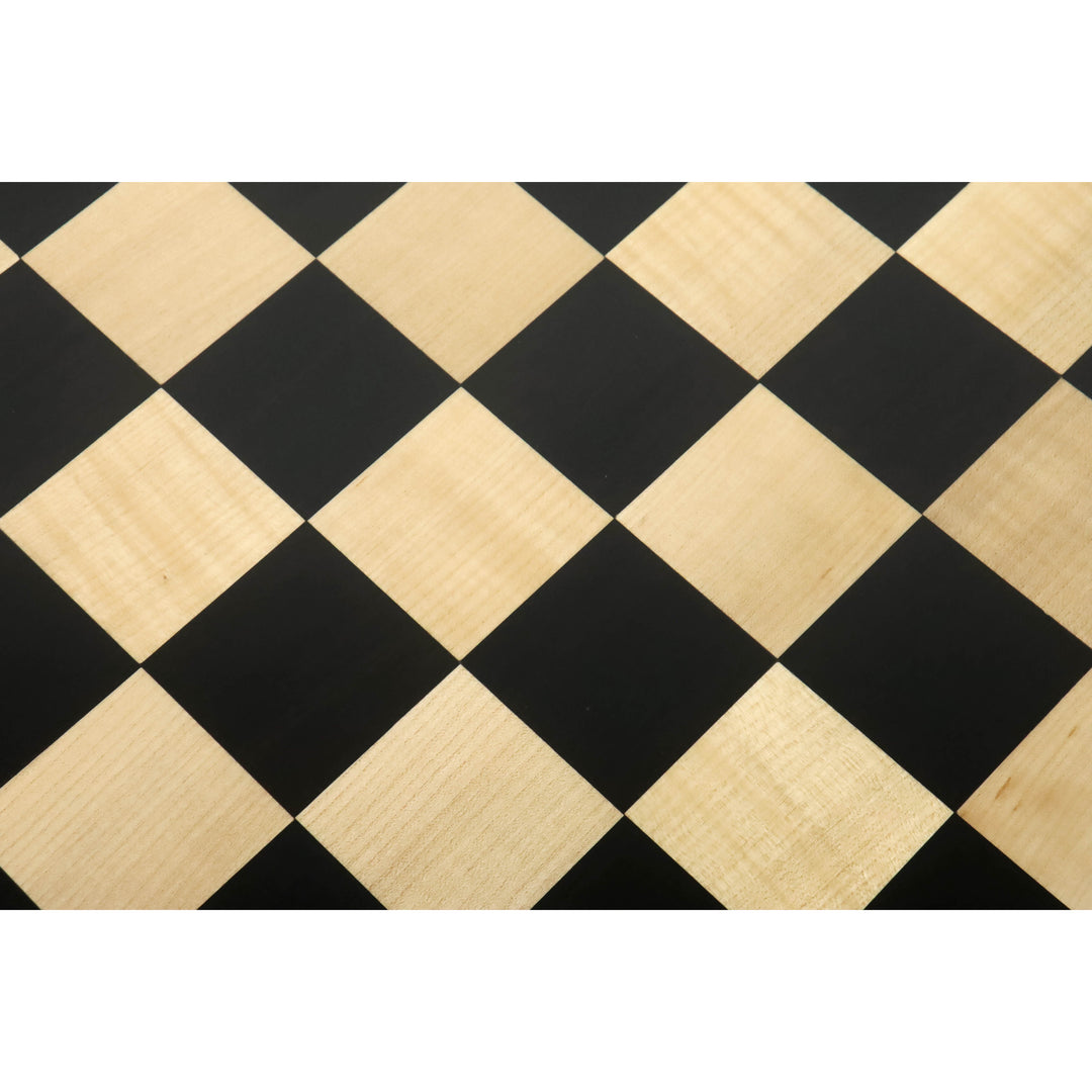 Slightly Imperfect 21" Ebony Wood & Maple Wood Chess board - Square of 55 mm - Algebraic Notations - Warehouse Clearance - Europe Shipping Only