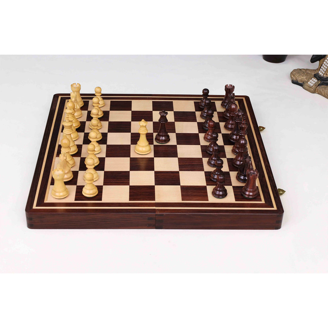 Luxury rosewood travel chess set
