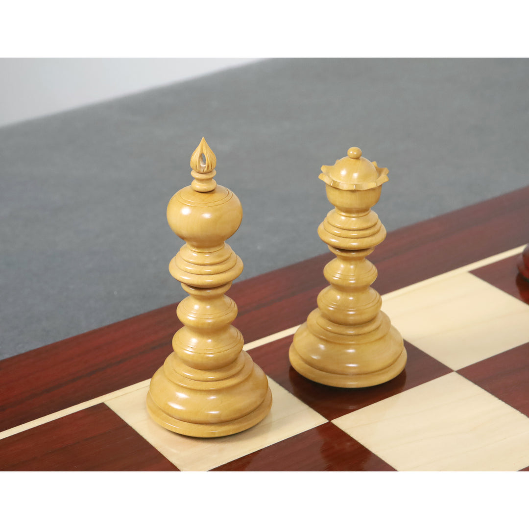 Jeu d'échecs 4.3" Marengo Luxe Staunton - Pièces d'échecs seulement - Palissandre Bud Triple Poids