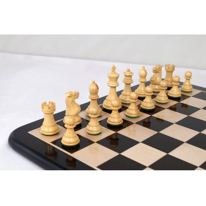 3" Professional Staunton Gift Chess Set - Pieces in Ebonized Boxwood with 17" Ebony Board & Storage Case