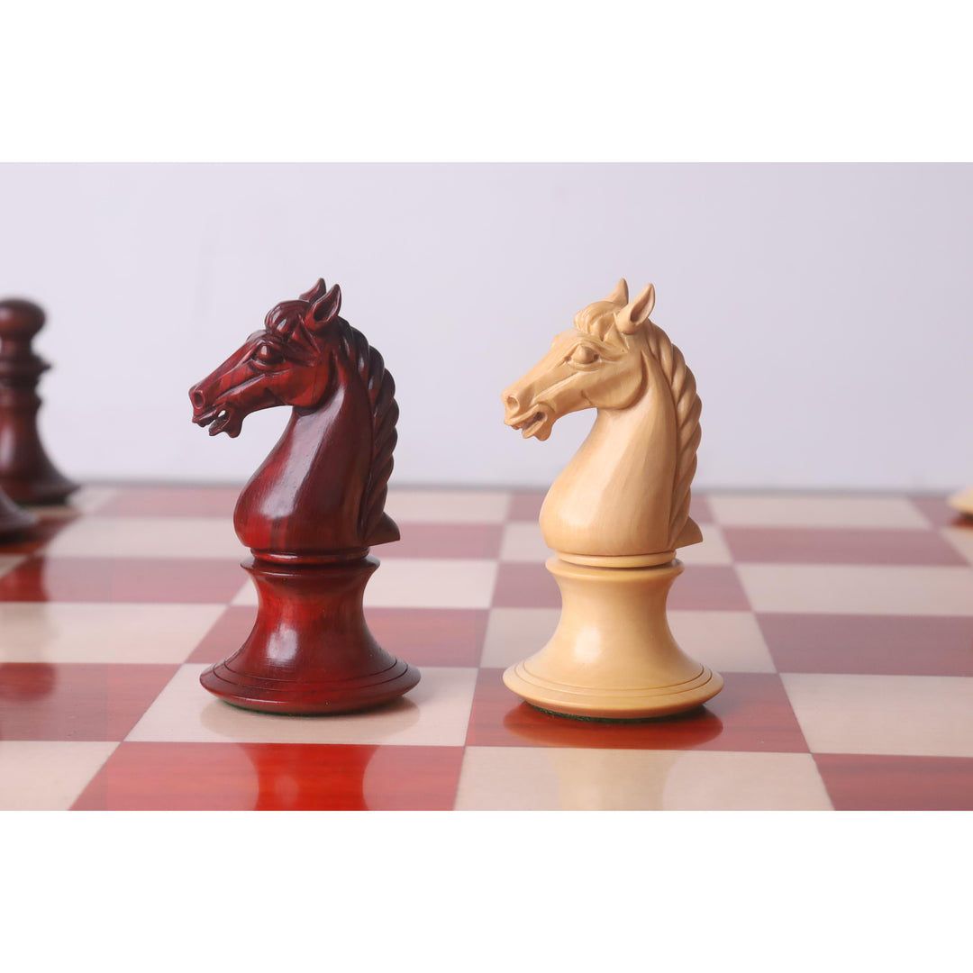 Combo of 4.3" Aristocrat Series Luxury Staunton Chess Set - Pieces in Bud Rosewood & Boxwood with Board and Box