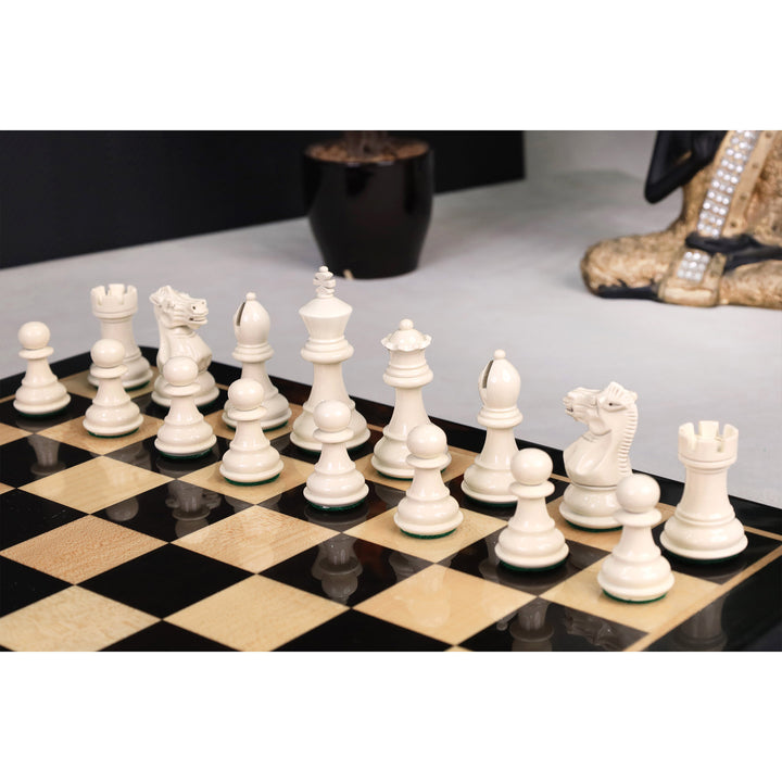 3.1" Pro Staunton Black & Ivory Painted Weighted Wooden Chess Set - Chess Pieces Only