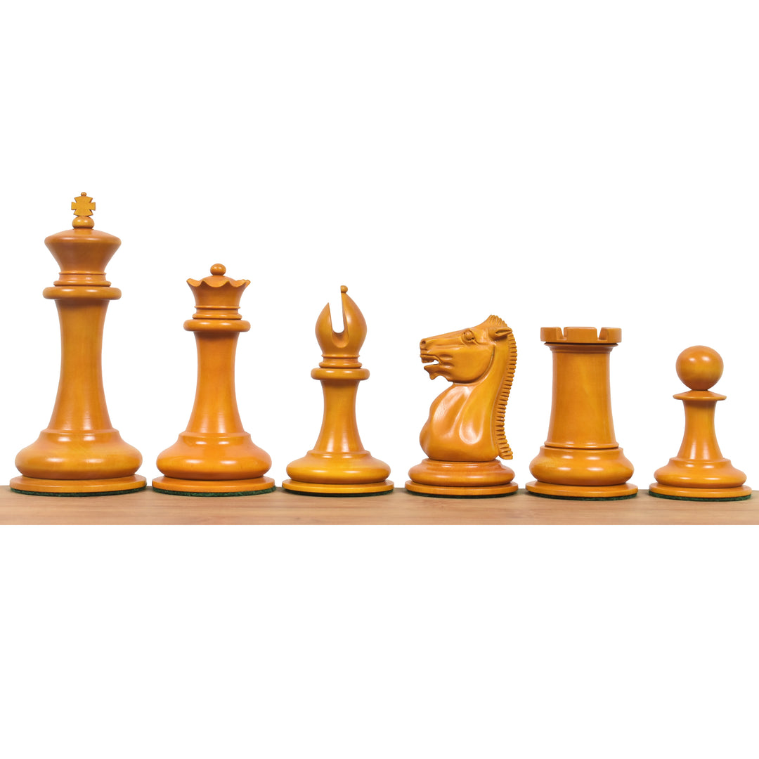 1849-50 Leuchars Cook Staunton Chess Set - Ebony Wood & Antiqued Boxwood - 4.5" with Board and Box