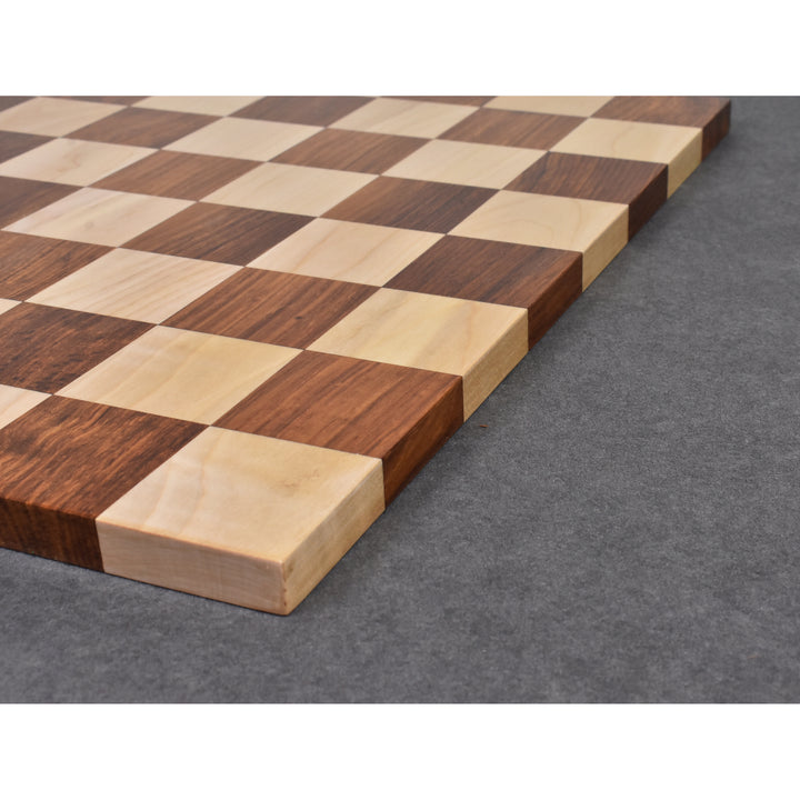 Borderless Hardwood End Grain Chess board - Golden Rosewood & Maple-55 mm square - Warehouse Clearance - Europe Shipping Only
