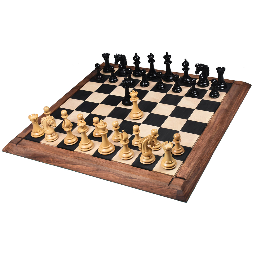 Slightly Imperfect 3.7" Emperor Series Staunton Chess Set- Chess Pieces Only- Double Weighted Ebony Wood
