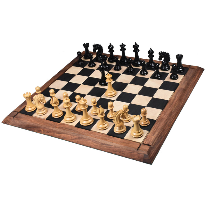 Slightly Imperfect 3.7" Emperor Series Staunton Chess Set- Chess Pieces Only- Double Weighted Ebony Wood