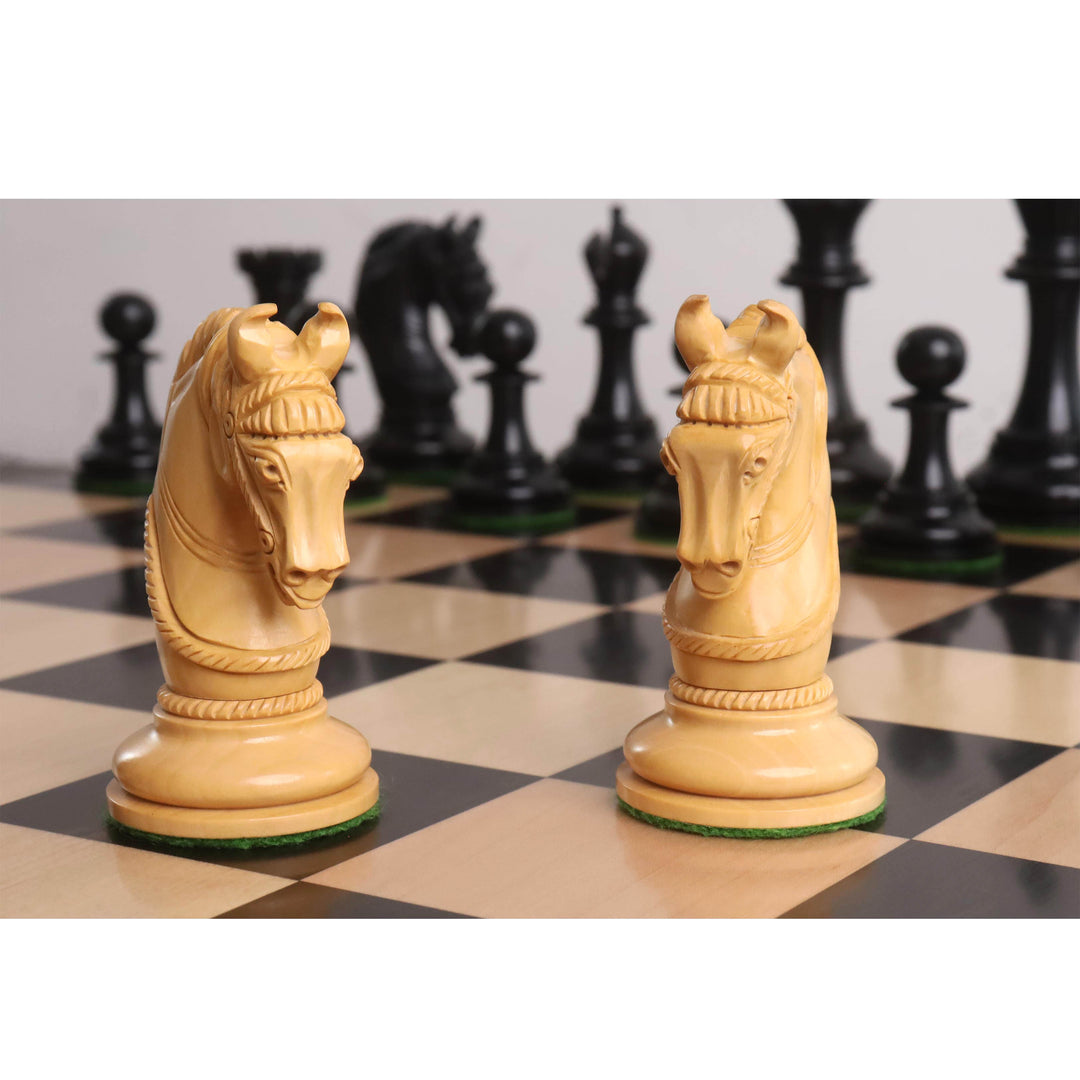 4.3" Imperator Luxury Staunton Combo Chess Set - Pieces in Ebony Wood with Board and Box