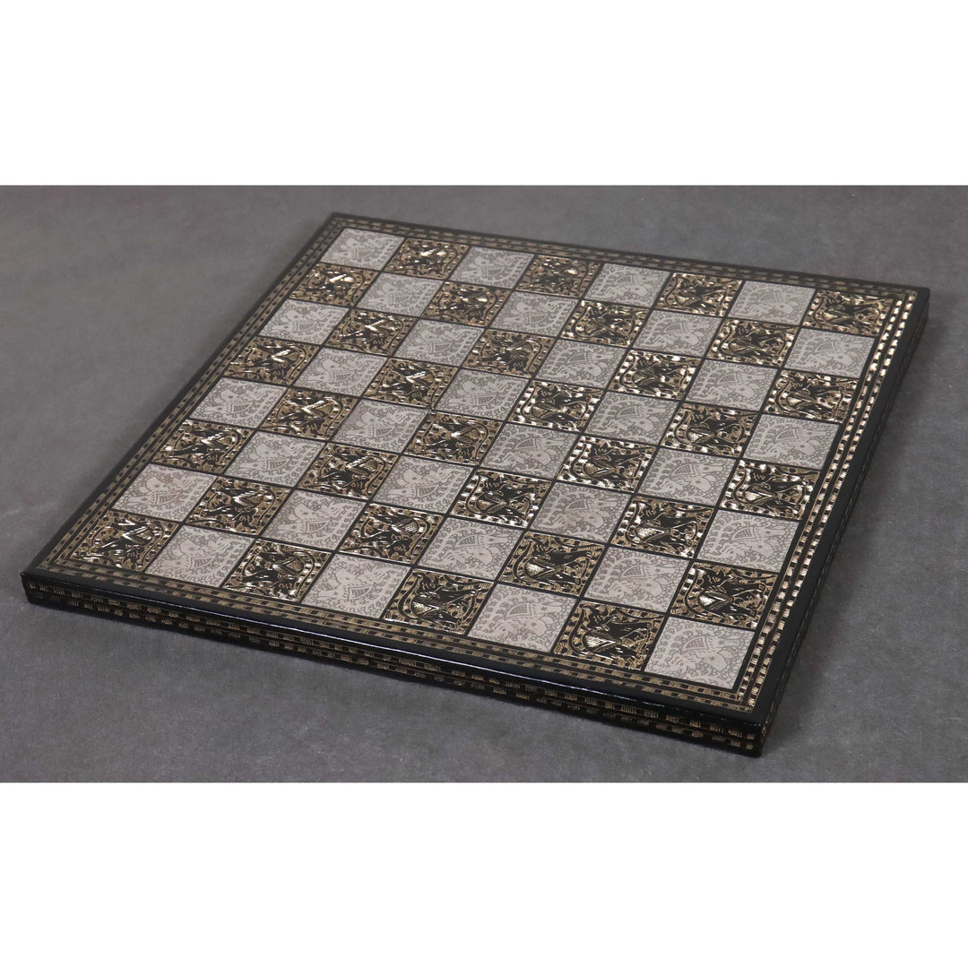 Sovereign Series Brass Metal Luxury Chess Pieces & Board Set- 14" - Unique Art - Warehouse Clearance - USA Shipping Only
