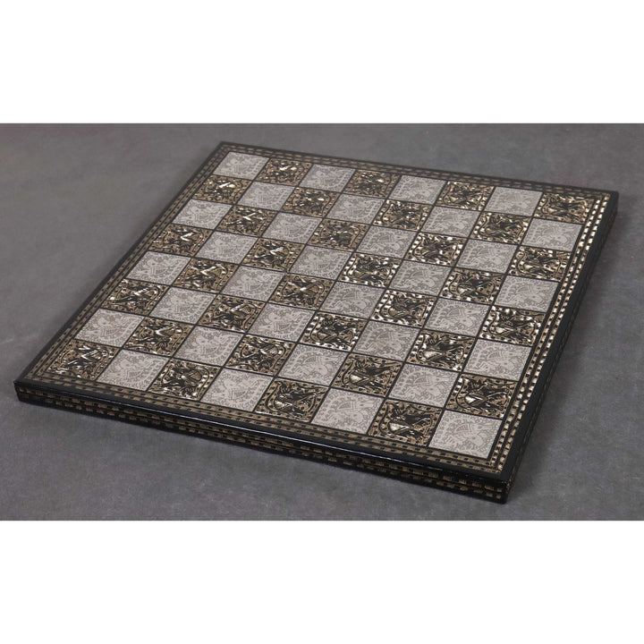 Sovereign Series Brass Metal Luxury Chess Pieces & Board Set- 14" - Unique Art - Warehouse Clearance - USA Shipping Only