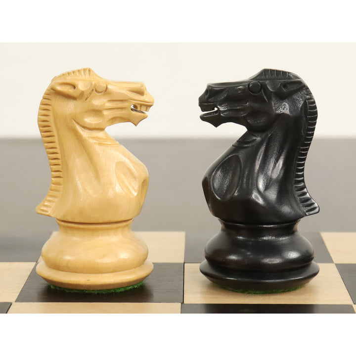 Slightly Imperfect 3" Professional Staunton Chessnut Air Sensor Compatible Set- Chess Pieces Only- Ebonised Boxwood