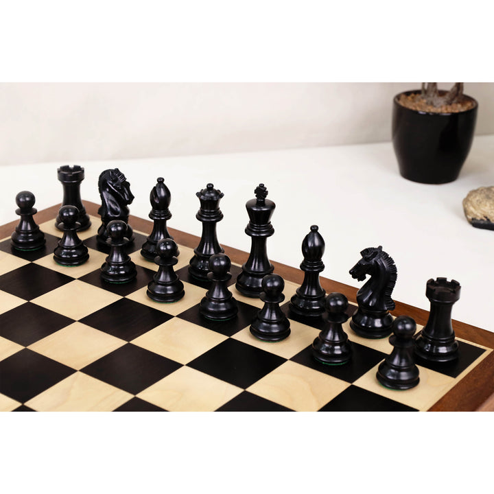 16" Craftsman Folding Magnetic Travel Chess Set – Ebony & Maple Wood Board with Ebonized Pieces | Luxurious Gift Set