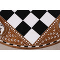 24" Boutique Luxury Round Chess Board Table - 25" High - Golden Rosewood & Acrylic