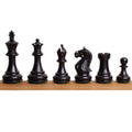 Complete set of black Ebonised Boxwood chess pieces from the Queen's Gambit Staunton collection.