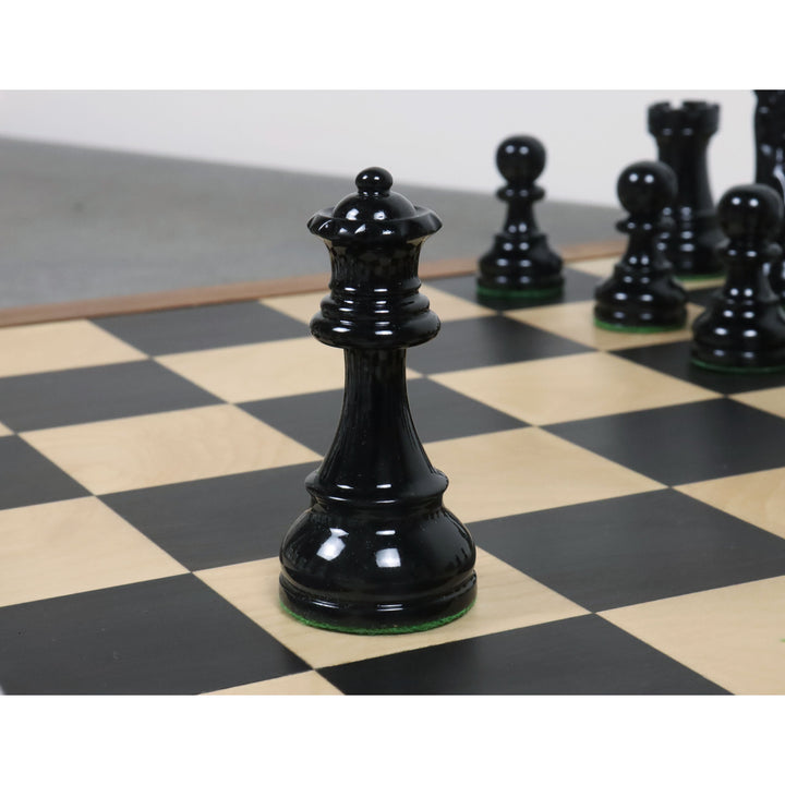 Black & Ivory White Painted Staunton Chess Pieces only set