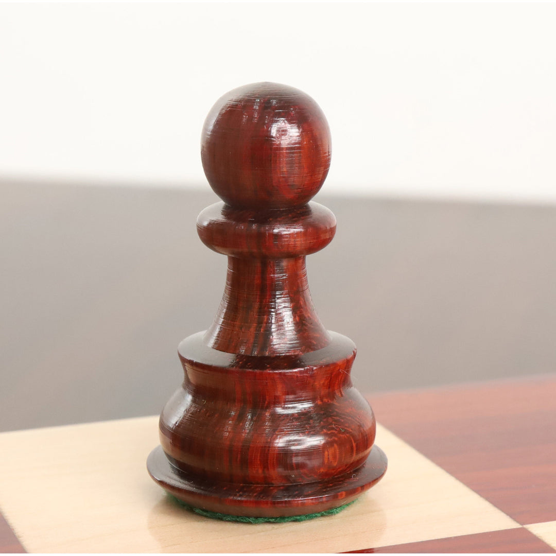 Jeu d'échecs russe Zagreb 59' légèrement imparfait - Pièces d'échecs uniquement - Bois de rose Bud à double lestage