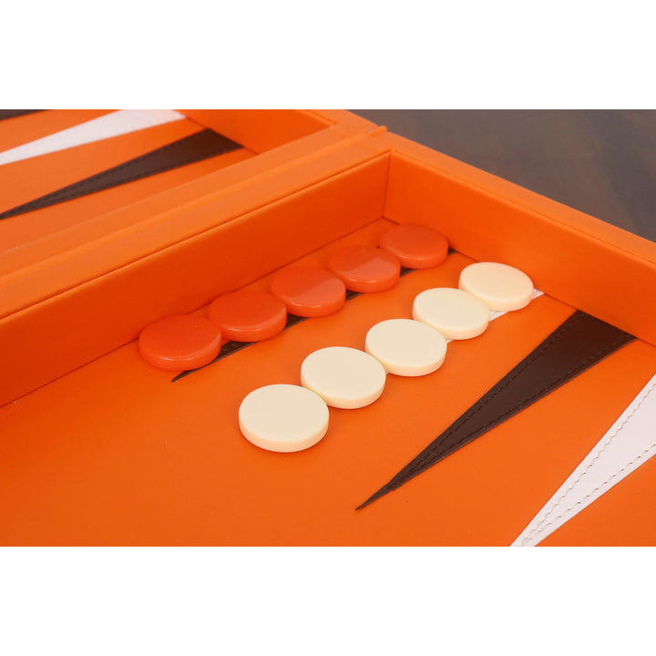 Juego de backgammon de cuero sintético Premier de 18 pulgadas – Juego de viaje tipo maletín