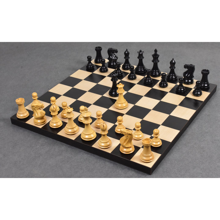 Slightly Imperfect 3.6" Professional Staunton Chess Set- Chess Pieces Only- Weighted Ebonised Boxwood
