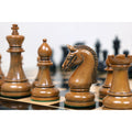 4.3" Sovereign Crown Luxury Staunton Chess Set - Chess Pieces Only - Lacquered Distress Antiqued Boxwood & Ebony - Triple Weighted