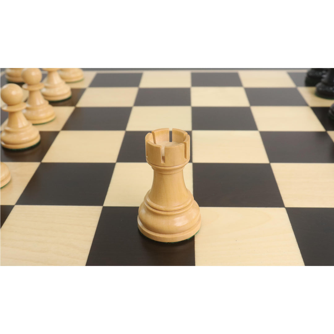 1972 Championship Fischer Spassky Chess Set - Tylko figury szachowe - Podwójnie obciążone drewno hebanowe