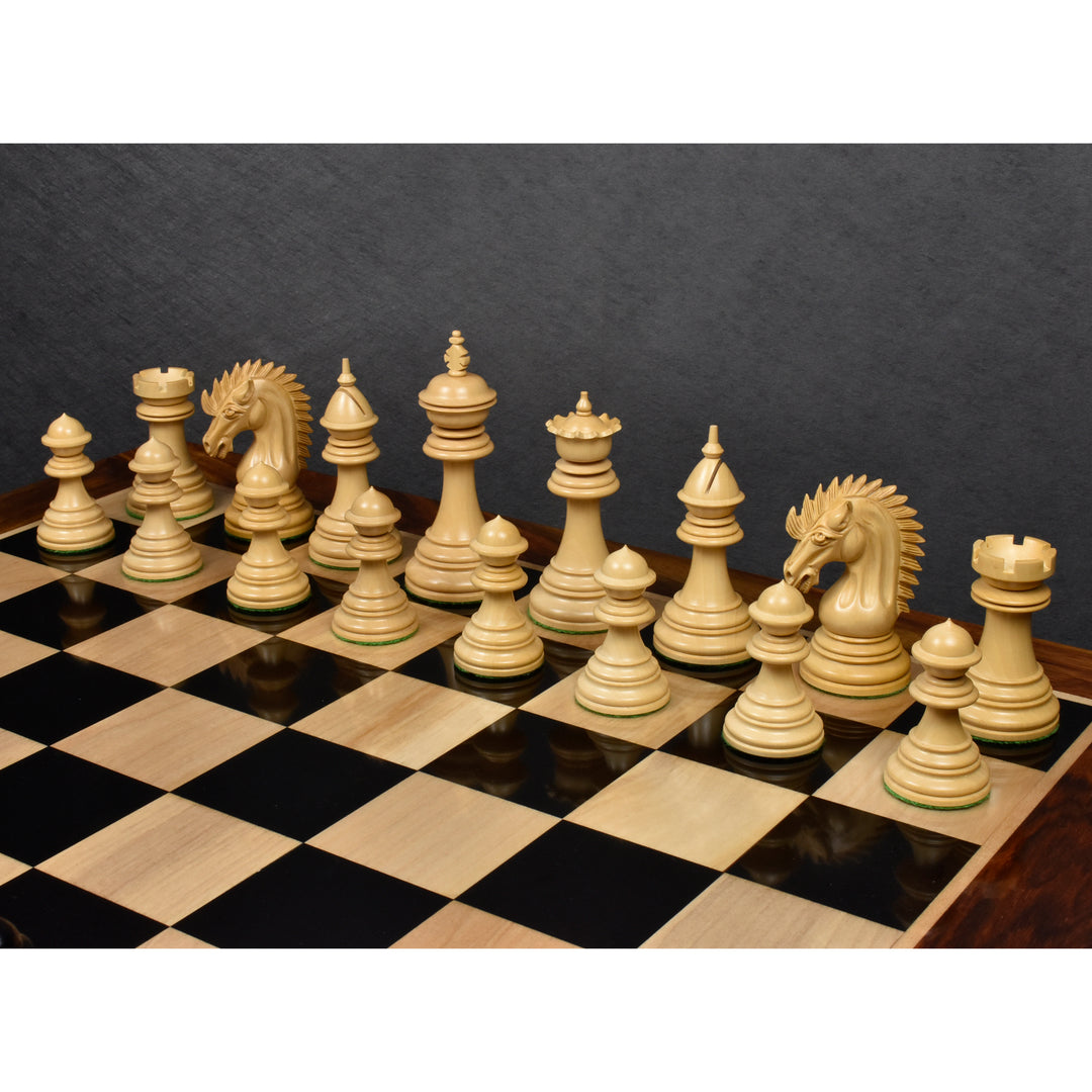 4.4" Dragon Luxury Staunton Chess Set- Chess Pieces Only - Triple Weighted - Ebony Wood - Warehouse Clearance - USA Shipping Only