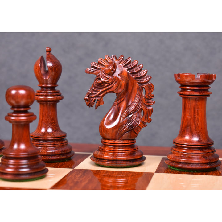 4.6" Mogul Staunton Luxury Chess Set- Chess Pieces Only - Triple Weighted Bud Rose Wood