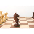 Hand-carved golden rosewood knight from the Averbakh Soviet Russian chess set.