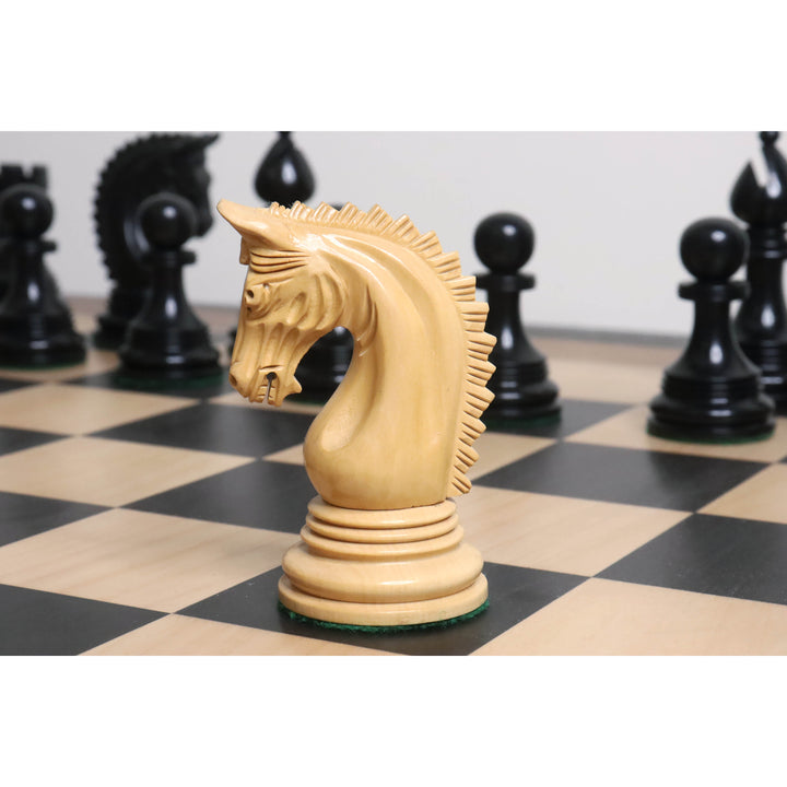 Luksusowy zestaw szachów Augustus Staunton 4,2" - tylko figury szachowe - drewno hebanowe - potrójne obciążenie