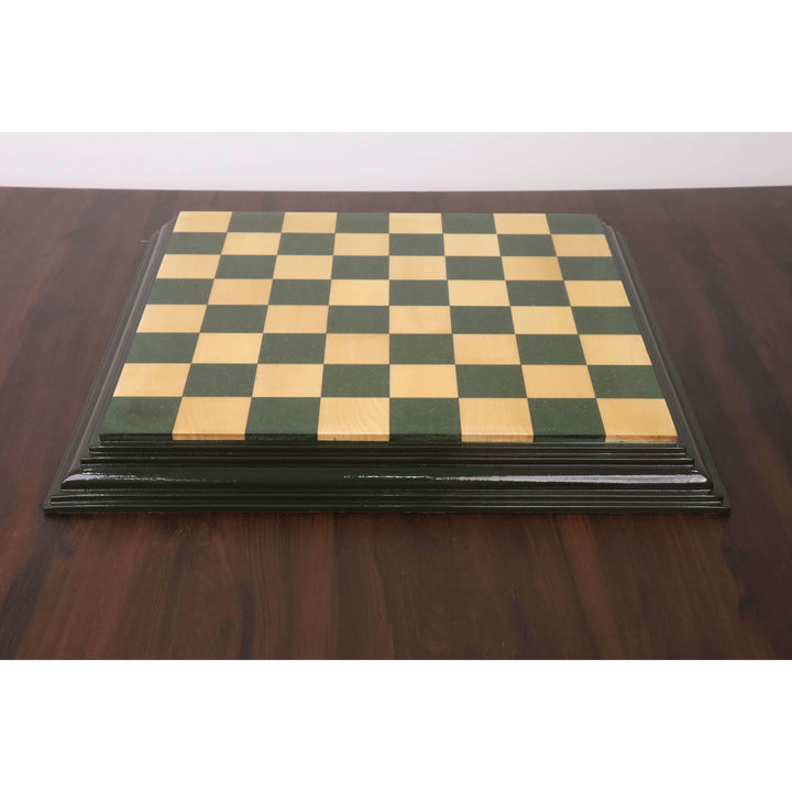 21" Green & Maple HDMR Chess Board – Handcrafted Greenply HDMR Wood Board with Decorative Edges