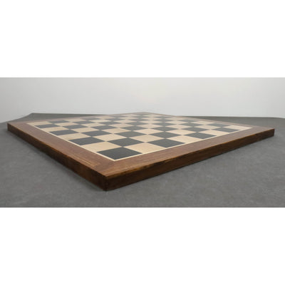 Rare Columbian Chess Set Combo - Pieces in Ebony Wood with 23inches Chessboard and Storage Box