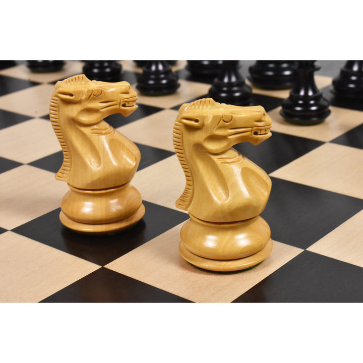 Slightly Imperfect 3.6" Professional Staunton Chess Set- Chess Pieces Only- Weighted Ebonised Boxwood