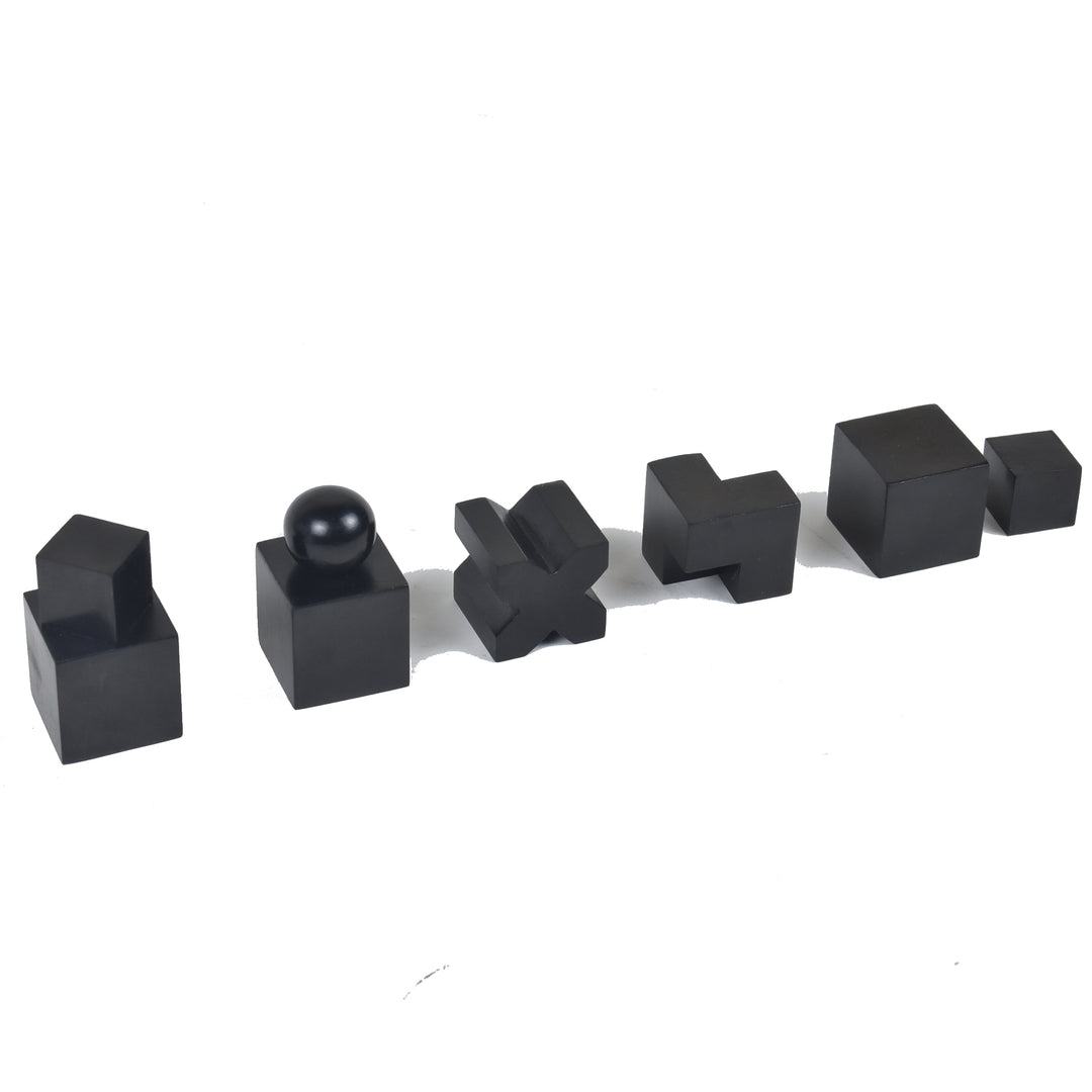 Reproduced 1923 Bauhaus Chess Set- Chess Pieces Only - Abstract set - Ebonised Boxwood - 2" King - UK Shipping Only