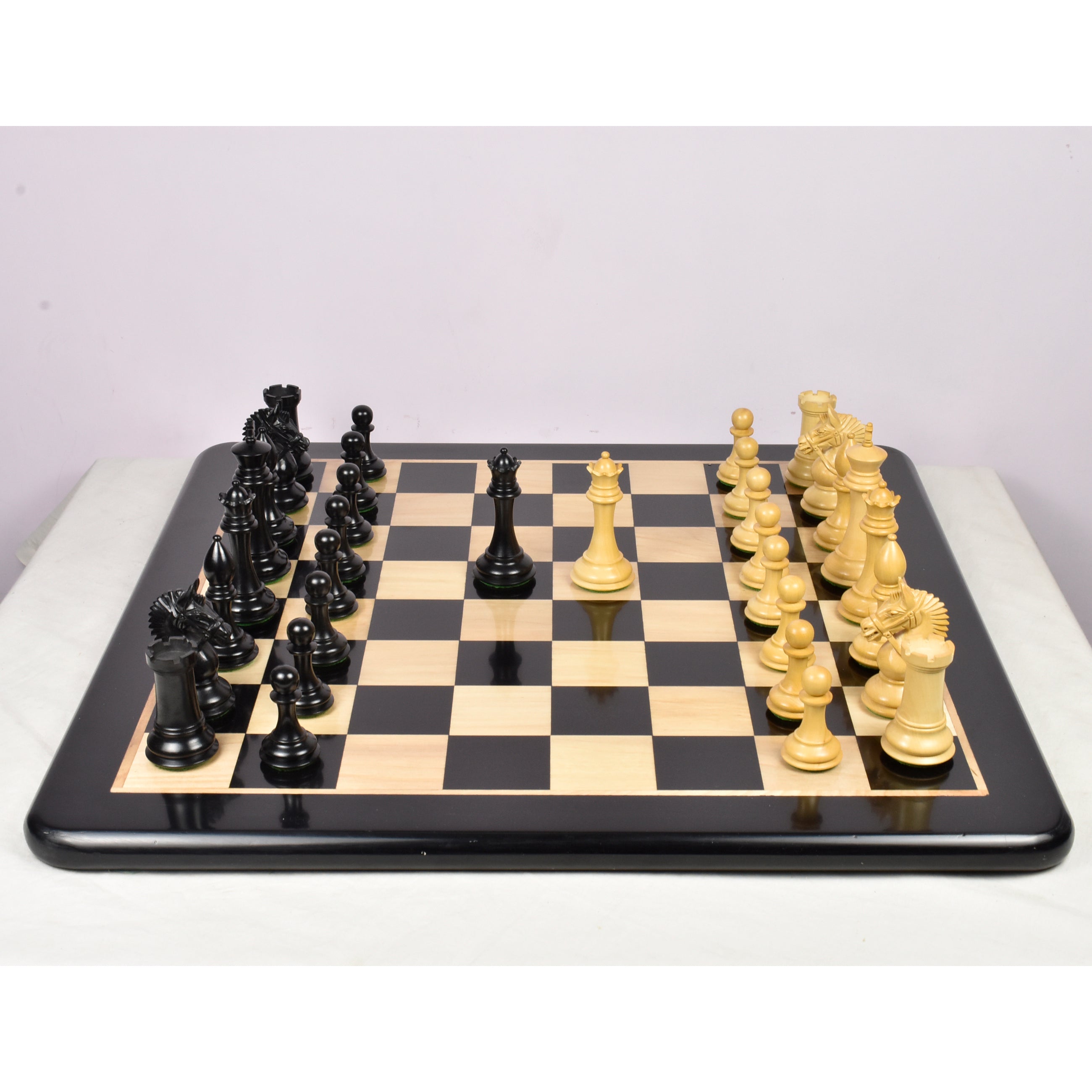 Slightly Imperfect 4.2" American Staunton Luxury Chess Pieces Only Set - Triple Weighted Ebony Wood