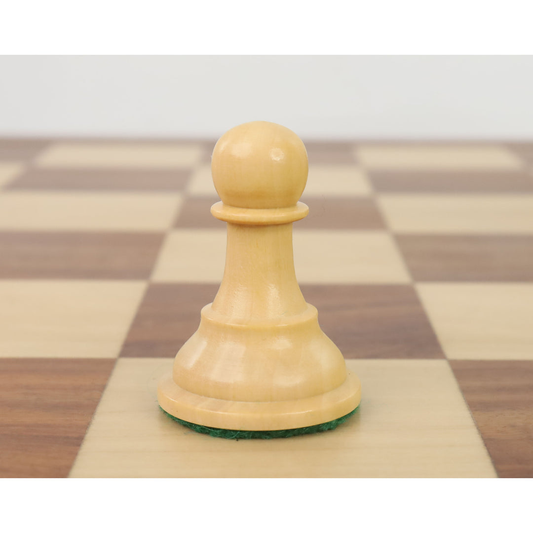 Jeu d'échecs Drueke Reproduced 3.7" légèrement imparfait - Pièces d'échecs uniquement - Bois de rose doré