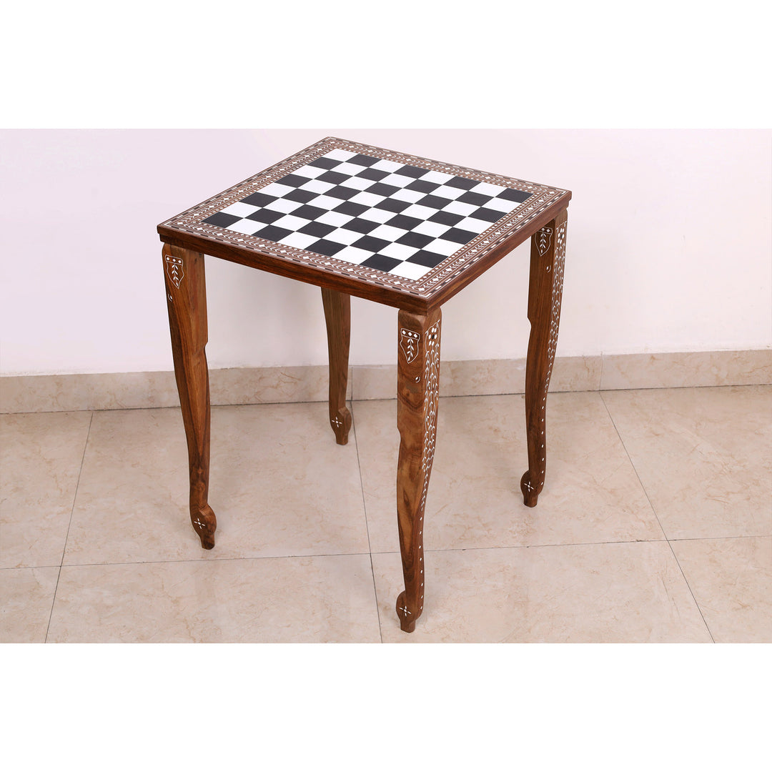 21" Players Wooden Chess Table – Golden Rosewood & Acrylic Ivory (27" Height)