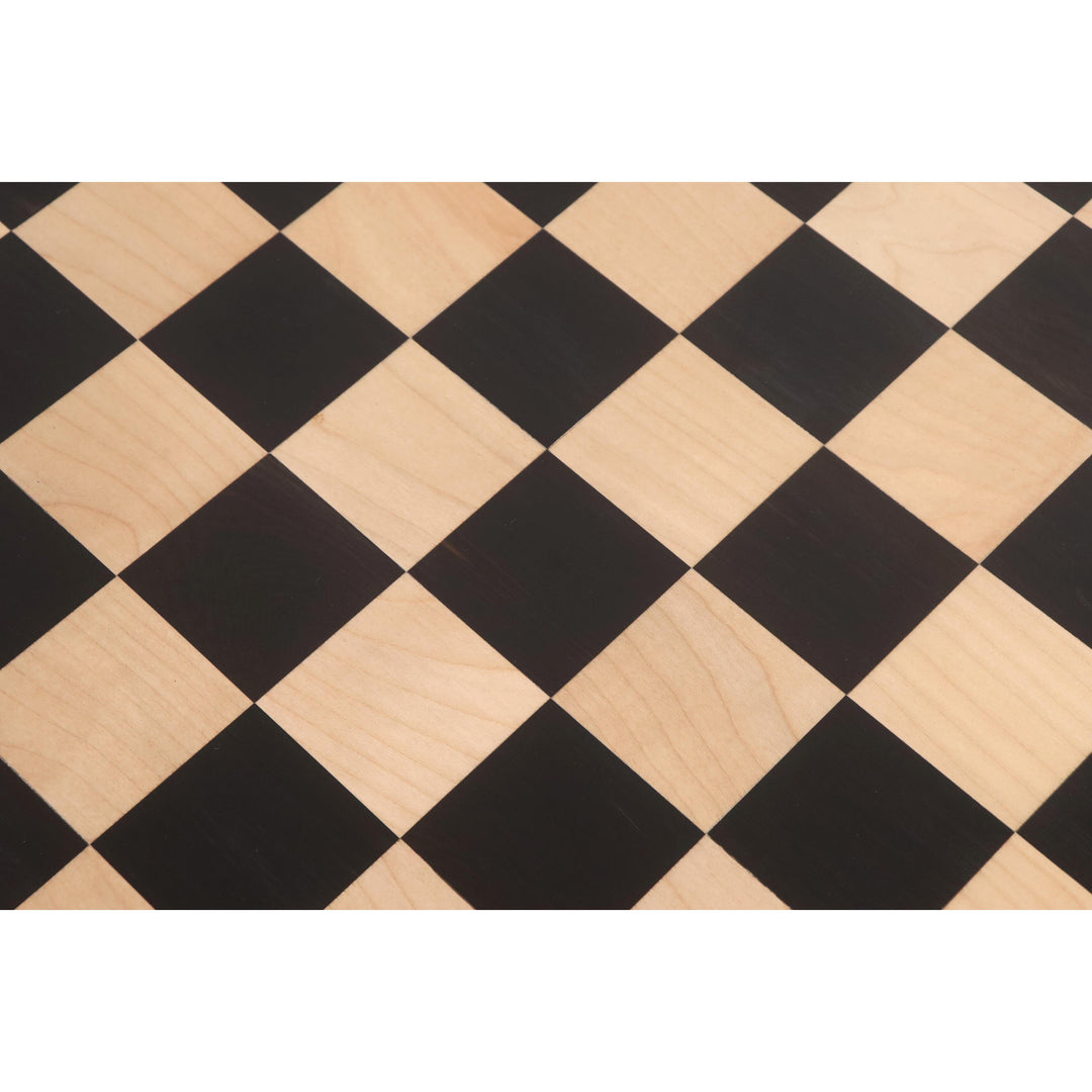 Slightly Imperfect 21" Solid Inlaid Ebony & Maple Wood Chess board - Square of 55 mm - Warehouse Clearance - Europe Shipping Only